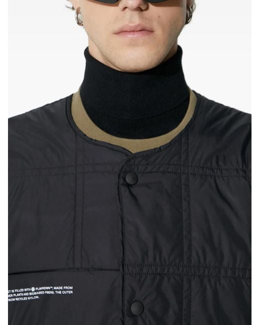 PANGAIA Gray Quilted Buttoned Jacket for men