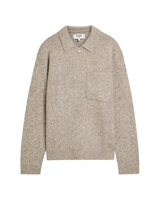 Wax London Natural Zip Pocket Polo Shirt for men