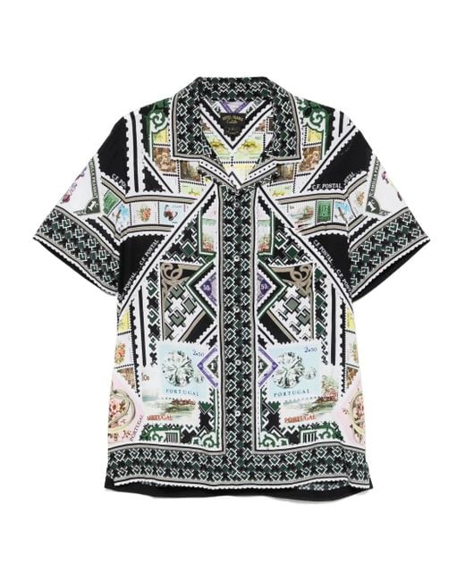 Camilla Black Camp-Collar Shirt for men