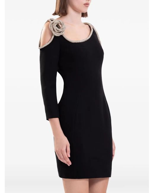 Saiid Kobeisy Black Crystal-Embellished Mini Dress