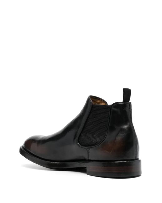 Officine Creative Black Temple 008 Leather Boots for men