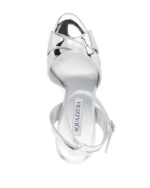 Aquazzura White Divine Plateau 130Mm Platform Sandals