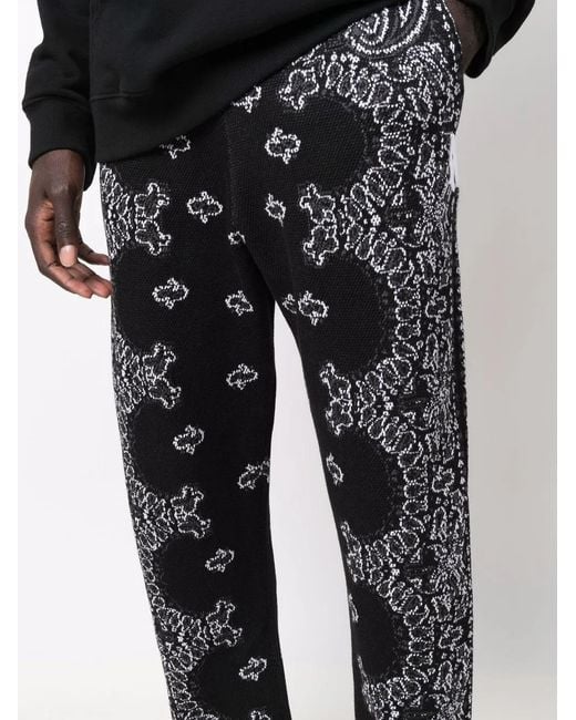 Amiri Black Bandana B-Ball Jacquard Track Pants for men