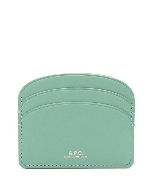 Tarjetero con logo en relieve A.P.C. de color Green