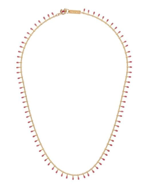 Isabel Marant Green Perlenkette mit Logo-Schild