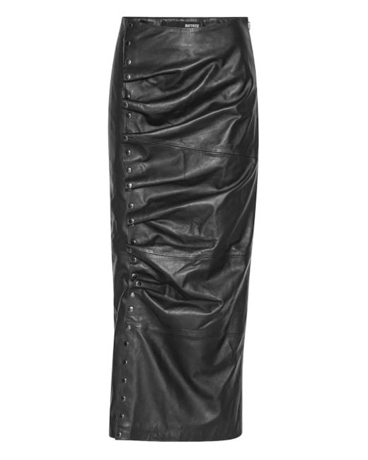 ROTATE BIRGER CHRISTENSEN レザーマキシスカート Black