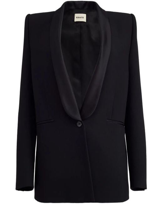 Khaite Black The Helio Shawl-Lapels Blazer