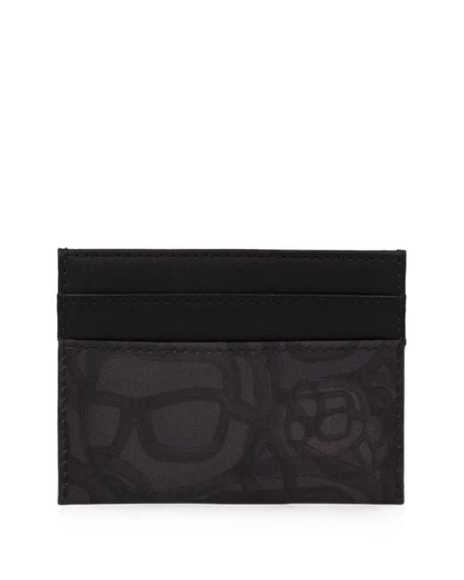 Karl Lagerfeld Black Kikon Logo-Print Cardholder for men