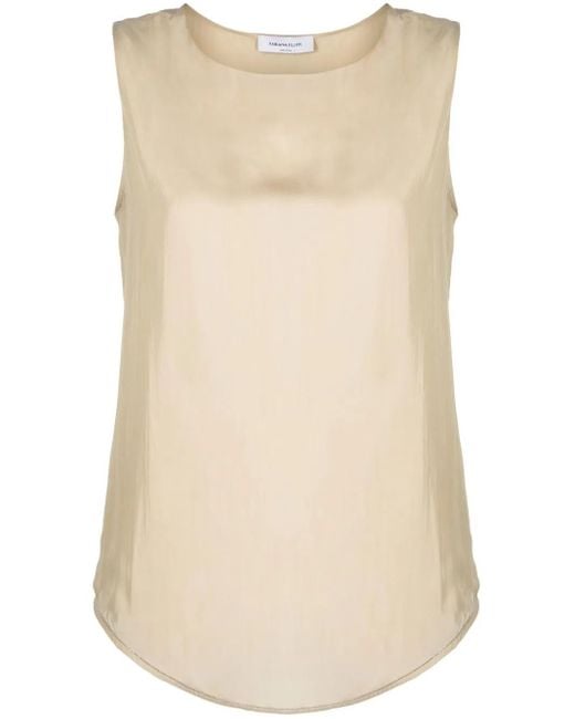 Fabiana Filippi Natural Sleeveless Lightweight Top With Smooth Finish