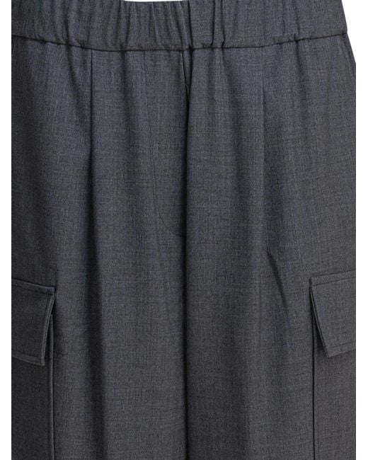 Semler Gray Elastic-Waist Cargo Trousers