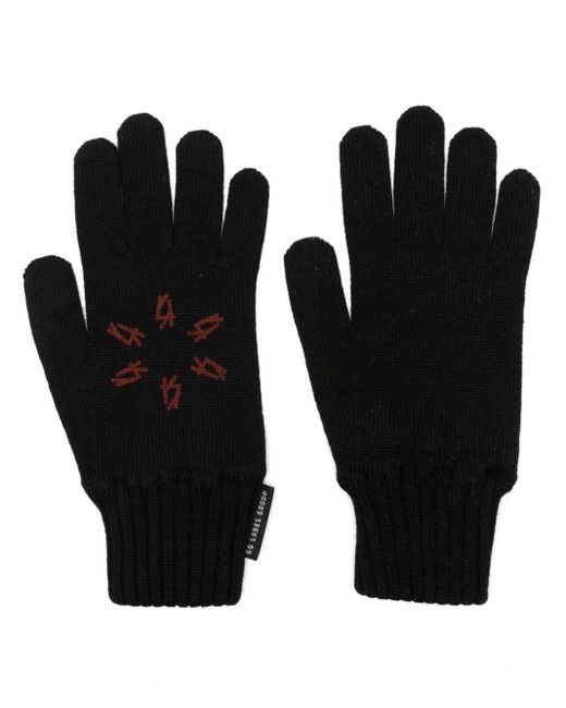 44 Label Group Gerippte Handschuhe in Black für Herren