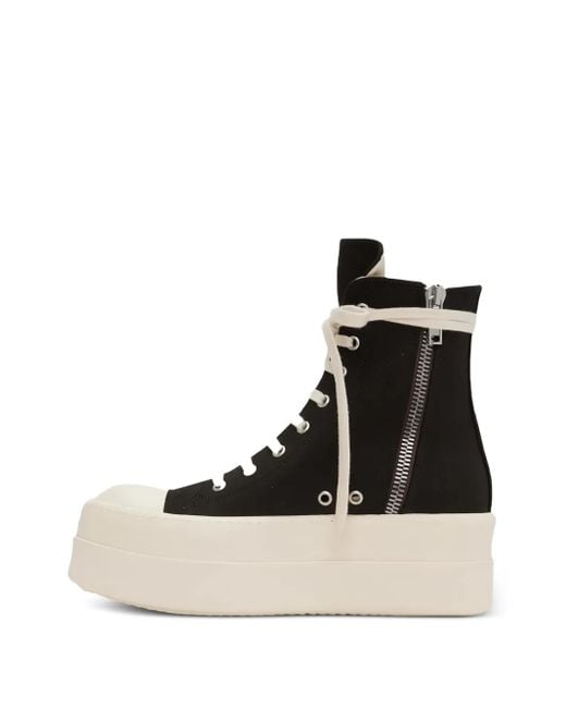Rick Owens Black Double Bumper Platform Lace-Up Trainers for men