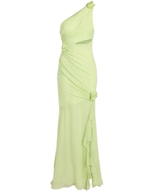Cinq À Sept Green Kaleb One-Shoulder Gown