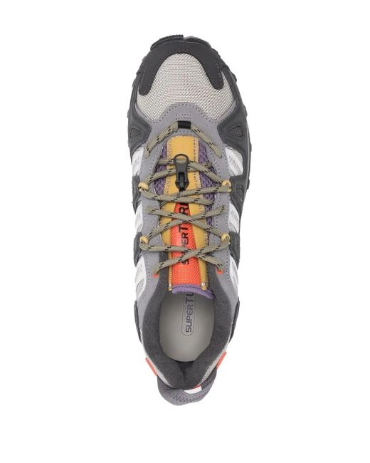 Adidas Gray Colour-Block Panelled Sneakers for men