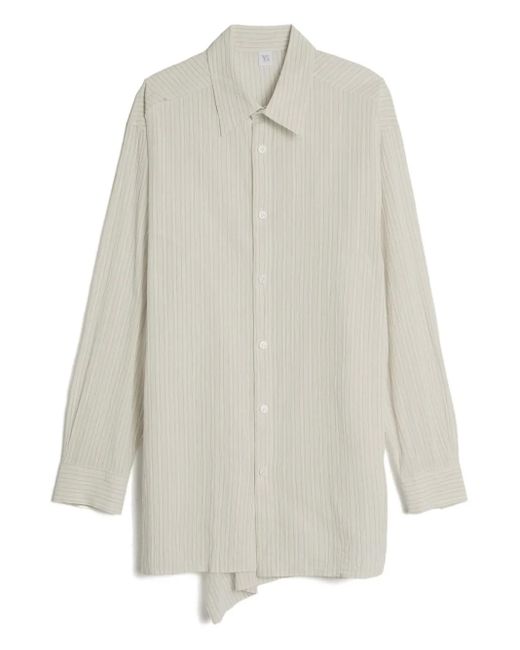 Y's Yohji Yamamoto ピンストライプ アシンメトリーシャツ White