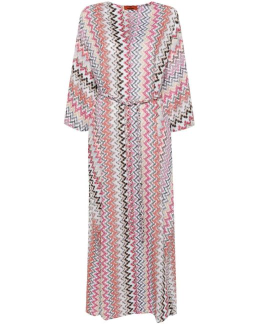 Missoni White Zigzag-woven Maxi Dress