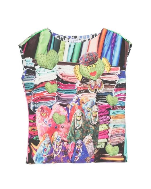 The Artistylist Gray Scuba Graphic-Print Top