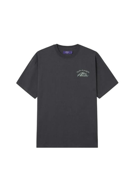 AFTERMATHS Blue Graphic-Print T-Shirt for men
