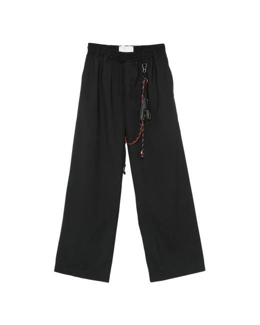 Song For The Mute White Lanyard-Detail Wide-Leg Trousers for men