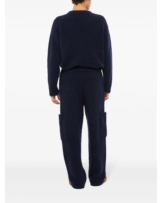 Alanui Blue Finest Ribbed Trousers for men