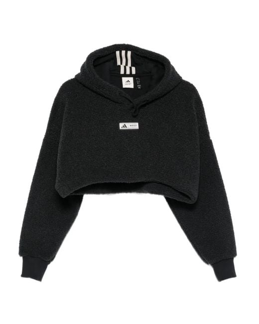 Adidas X Moon Boot Cropped Fleece Hoodie Black
