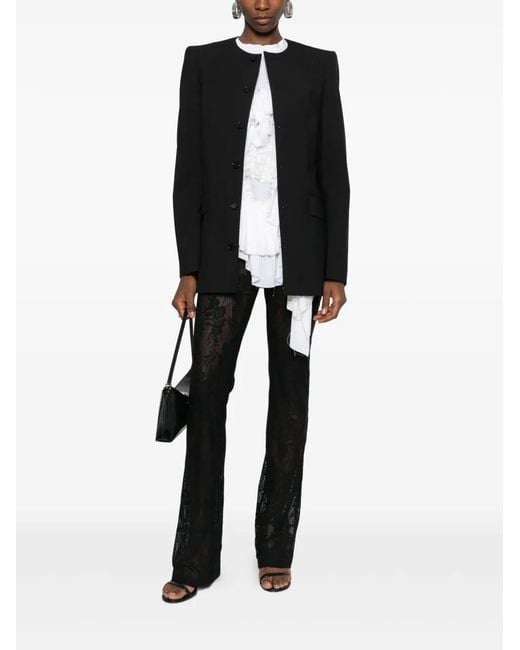 ALAINPAUL Black Round-Neck Tailored Jacket