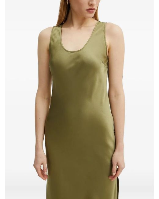 Silvian Heach Green Side-Split Maxi Dress