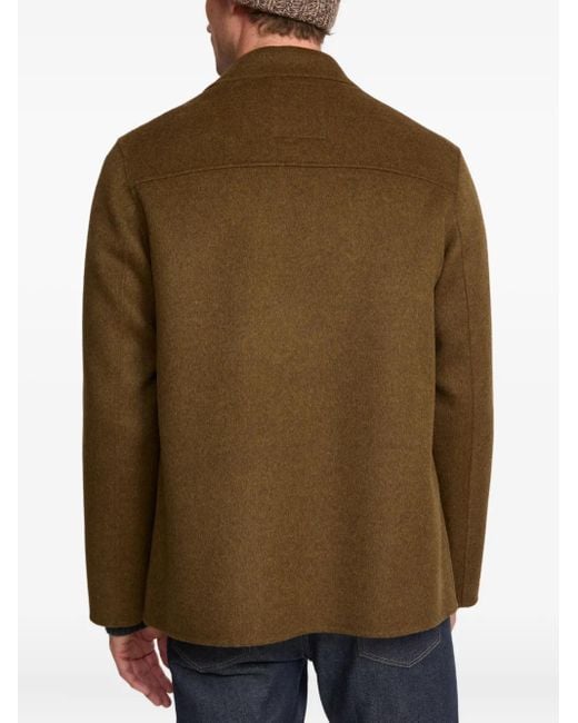 Yves Salomon Wollen Jack Met Leren Patch in het Green voor heren