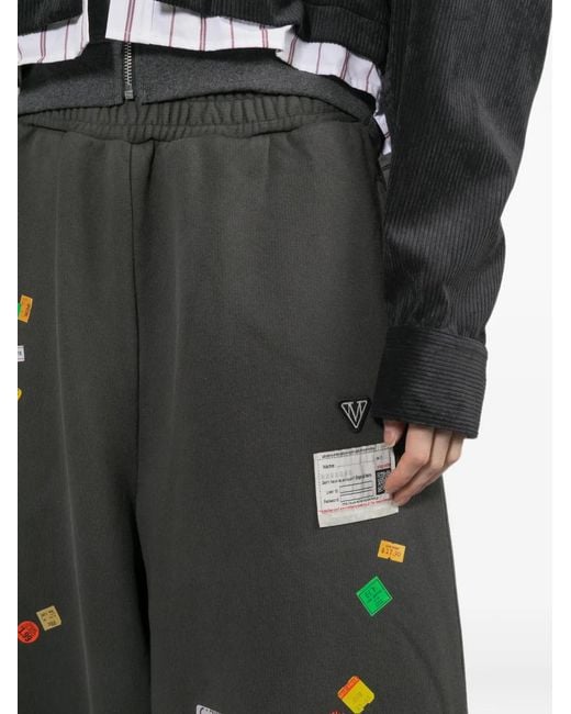 Maison Mihara Yasuhiro Gray Price-Tag Sticker Printed Wide Sweat Pants