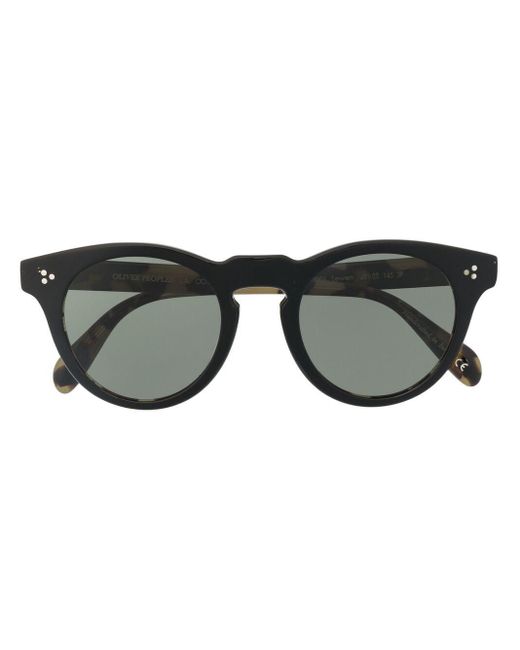 Oliver Peoples Black Round-frame Tortoise-shell Sunglasses