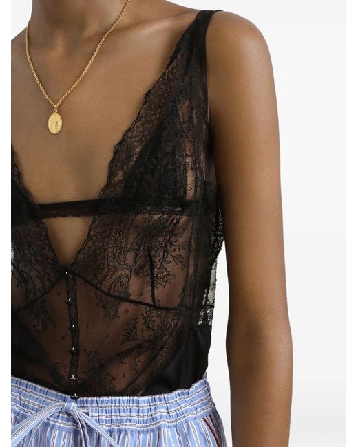 Dolce & Gabbana Black Lace-Detail Top
