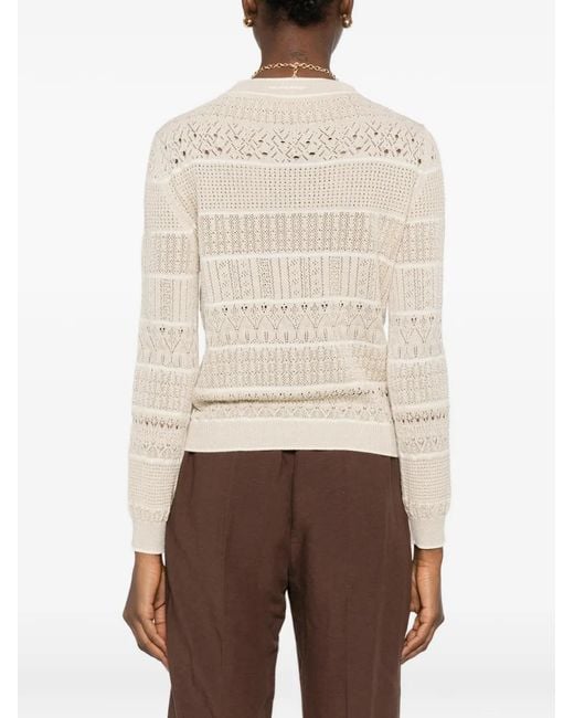 ERMANNO FIRENZE White V-Neck Button Cardigan