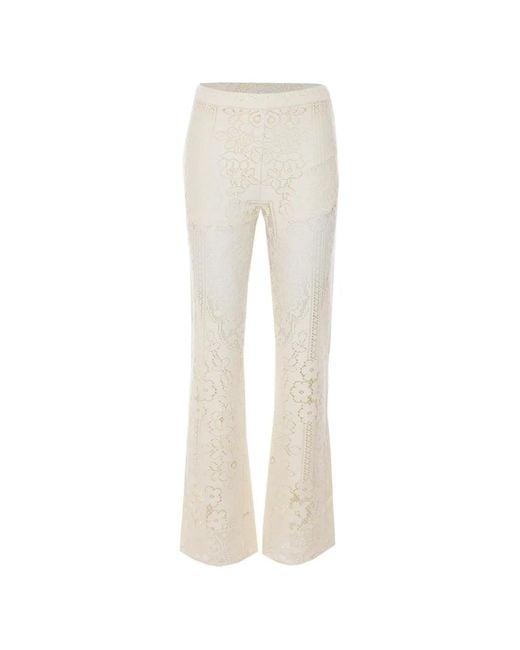 Sea White Arianna Lace Detail Trousers