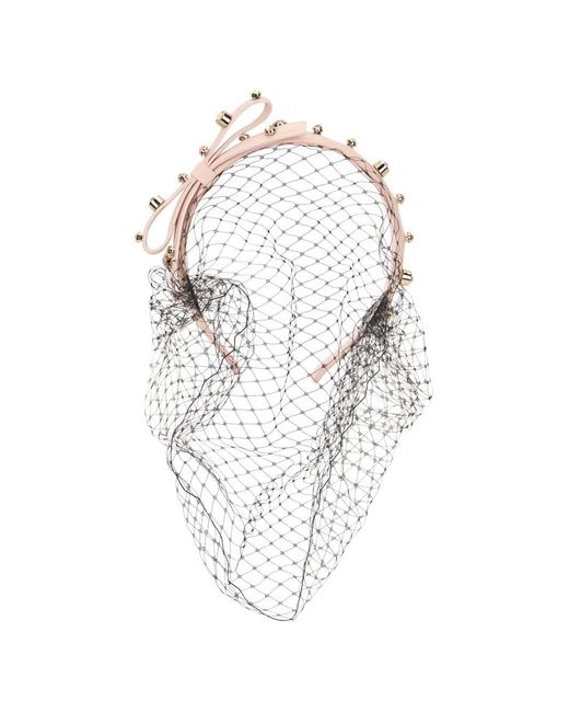 Red(v) White Bow Embellished Headband