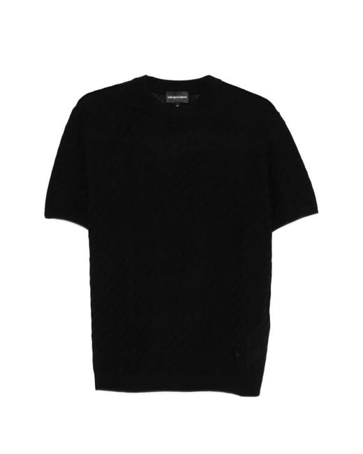 Emporio Armani Black Round-Neck Short-Sleeve T-Shirt for men