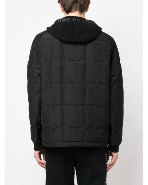 Stone Island Black Padded Zip-Up Jacket for men