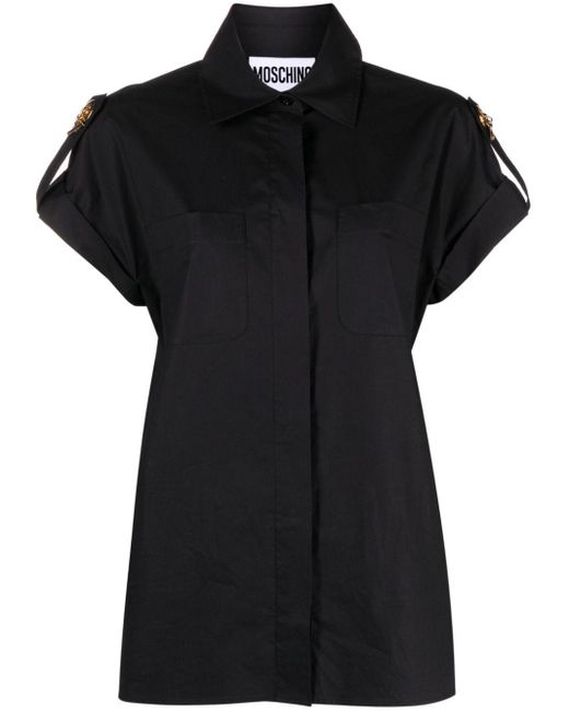 Moschino Black Embellished Poplin Shirt