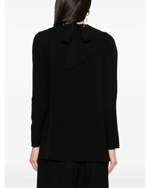 Zimmermann Black Chain-Detailed Long Sleeve Blouse