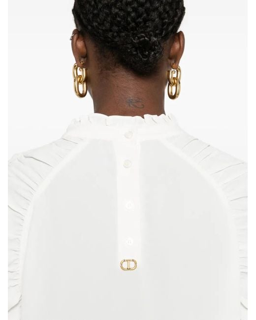 Twinset White Bluse mit Puffärmeln