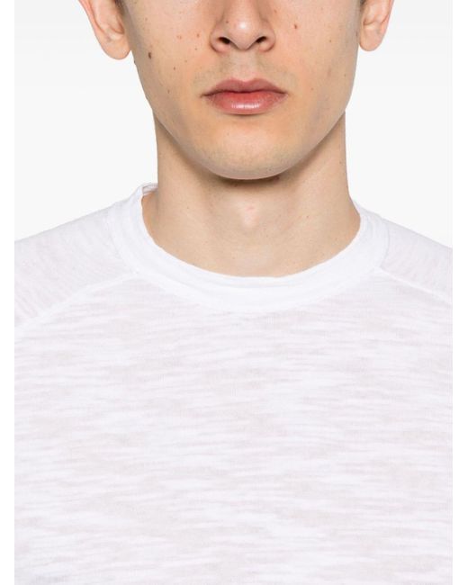 Transit White Slub-texture T-shirt for men