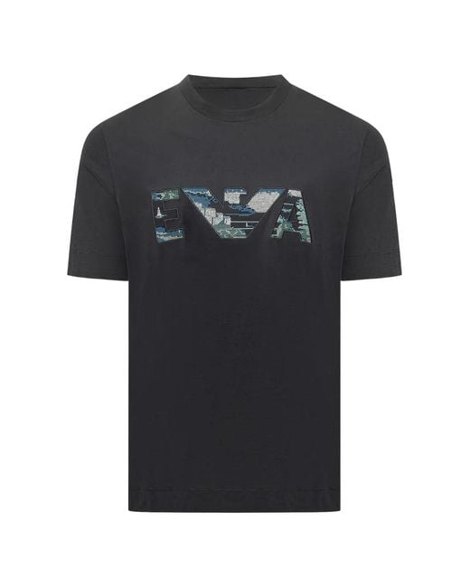 Emporio Armani Black Crew Neck T-Shirt for men