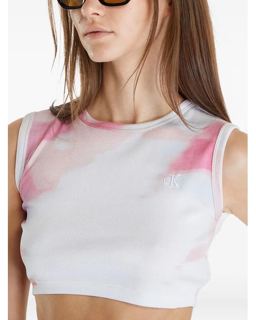 Top De Algodón Calvin Klein de color Blue