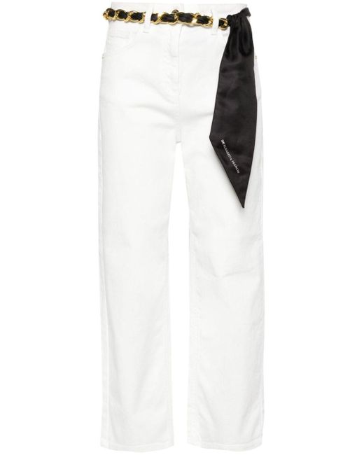 Elisabetta Franchi White Jeans With Belt