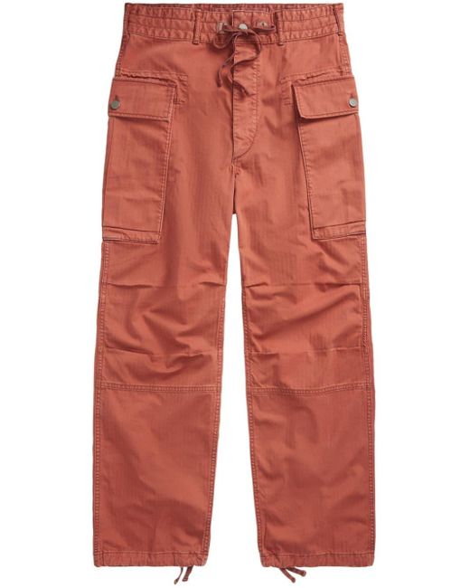 RRL Red Straight-leg Cotton Cargo Trousers for men