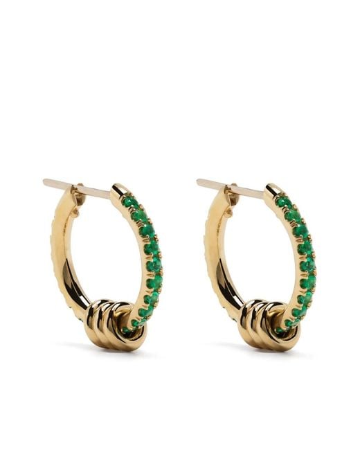 Spinelli Kilcollin Metallic 18K Ara Emerald Hoop Earrings