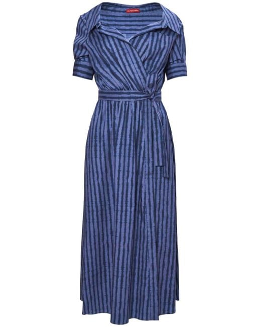 Altuzarra Blue Lydia Striped Midi Dress