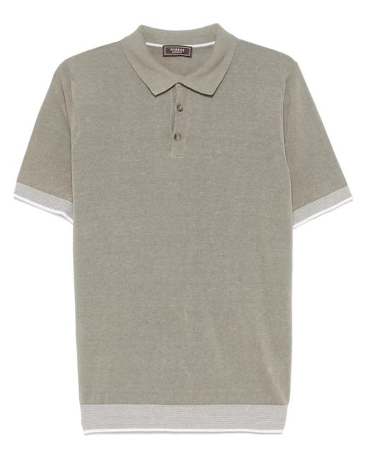 メンズ Peserico クレープ ポロシャツ Gray