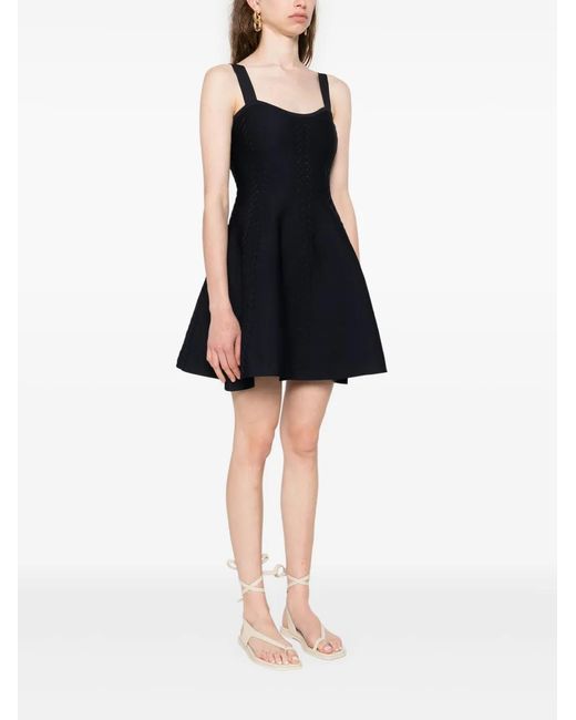 Maje Black Mini Knitted Babydoll Dress