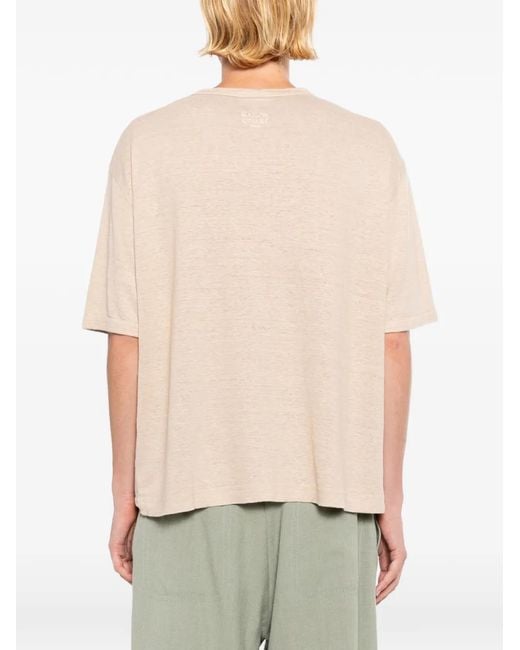 Maison Kitsuné Natural Logo-Embroidered T-Shirt for men