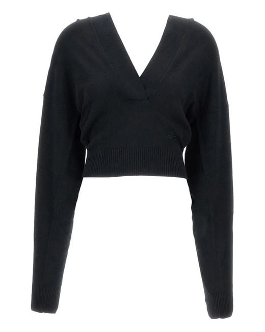 Stella McCartney Black Embroidered-Logo Sweater